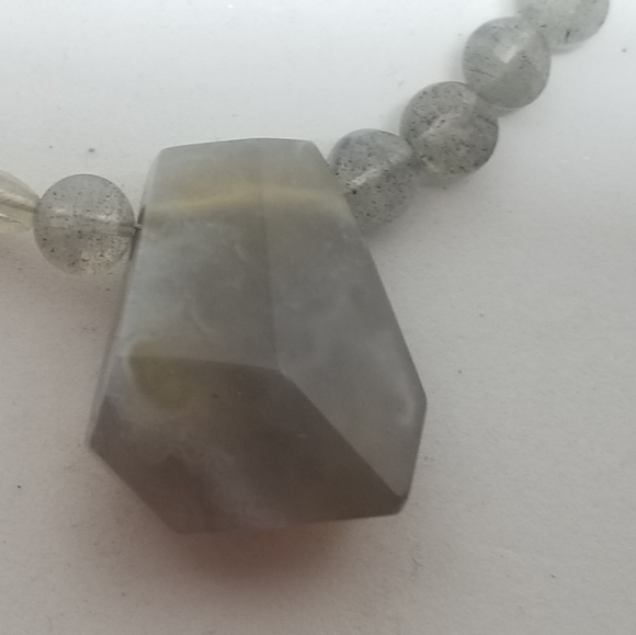 Labradorite & Grey Stone Necklace - Picture 6 of 6